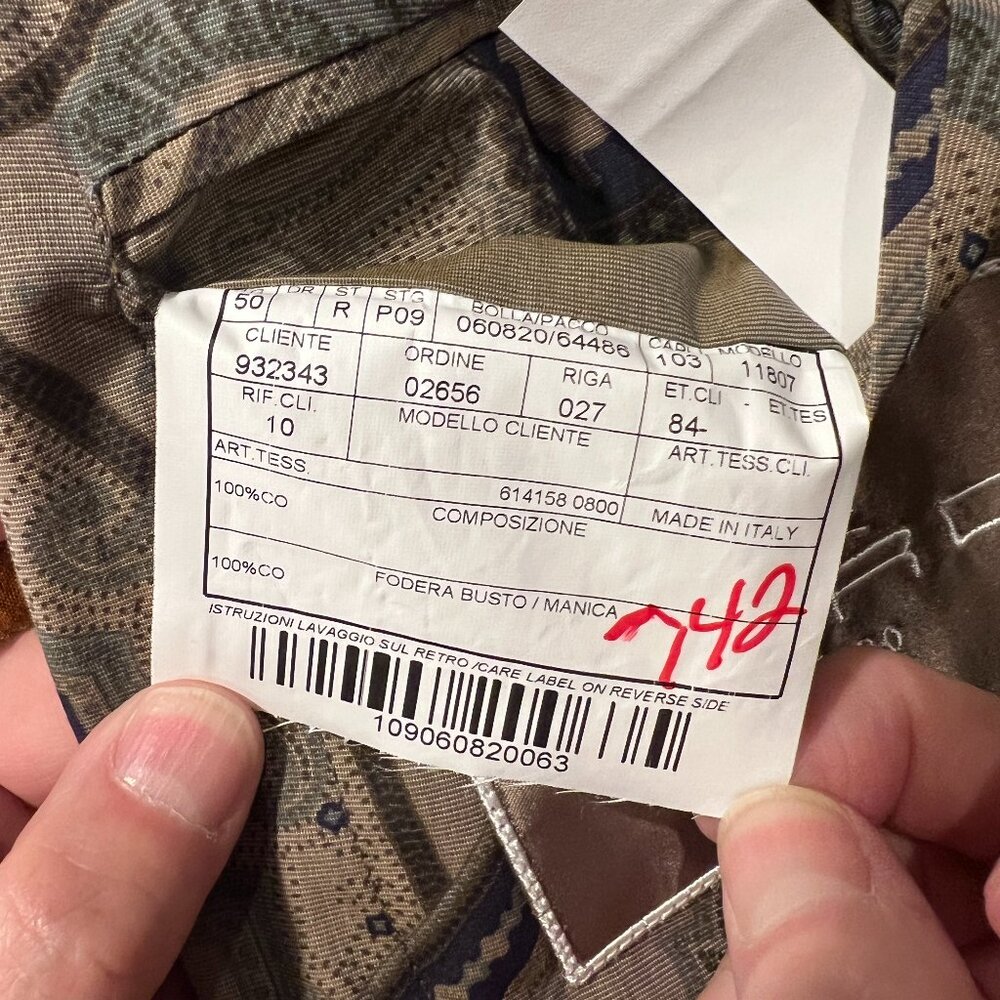 ETRO Taupe/Purple/Olive Paisley Blazer Men's 40R - Picture 12 of 12